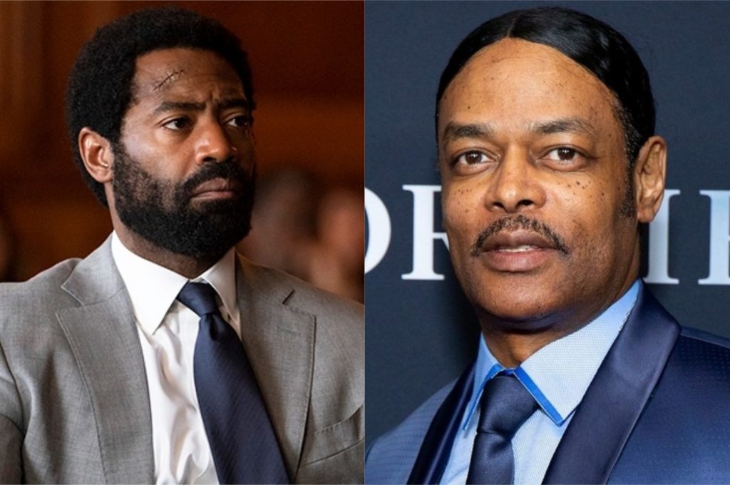À esquerda, o ator Nicholas Pinnock como Aaron Wallace na série For Life; à direita, Isaac Wright Jr., o ex-detento que inspirou a trama (Imagem: Divulgação/ABC)