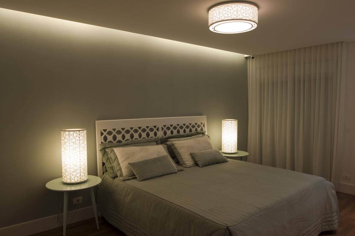 fita de led na sanca de gesso