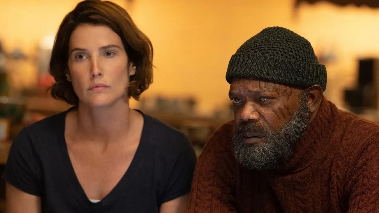 Cobie Smulders e Samuel L. Jackson em Invasão Secreta (Divulgação / Marvel)