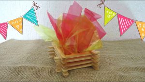 mini fogueira de papel
