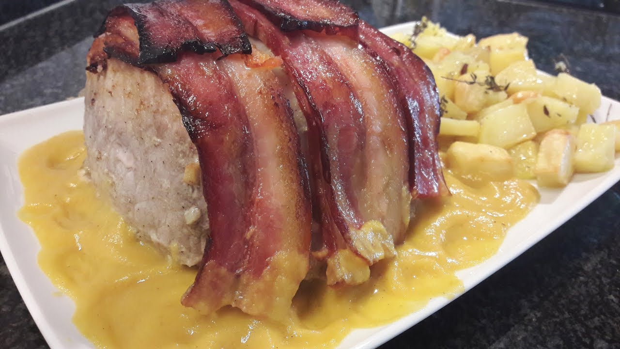Lombo Enrolado ao Bacon almoço de domingo