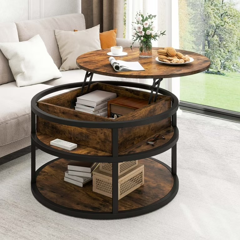 mesa de centro com espaço escondido