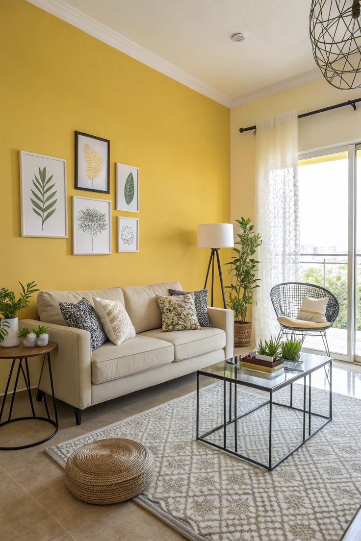 Sala de estar amarelo