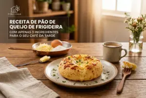 Receita de pão de queijo de frigideira com 3 ingredientes para o café da tarde